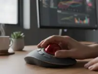 デスクを広く使わなくても快適に操作できるトラックボールの魅力