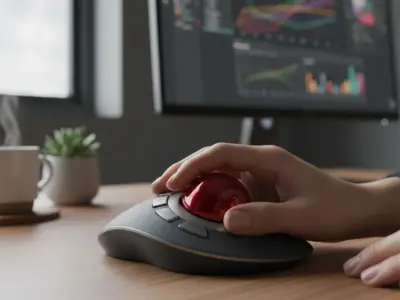 デスクを広く使わなくても快適に操作できるトラックボールの魅力