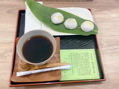 「必ず一口で頬張ってください！」柔らかいお餅の中からとろ〜りあんこがあふれ出る？！ここでしか食べられない絶品の稲花餅！【山形県山形市】